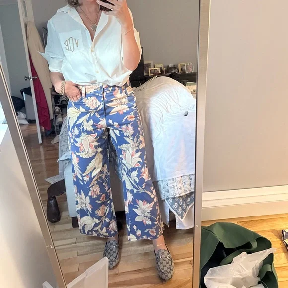 Sézane The Wide Leg Trouser- Never Ending Summer Print - Picture 4 of 6